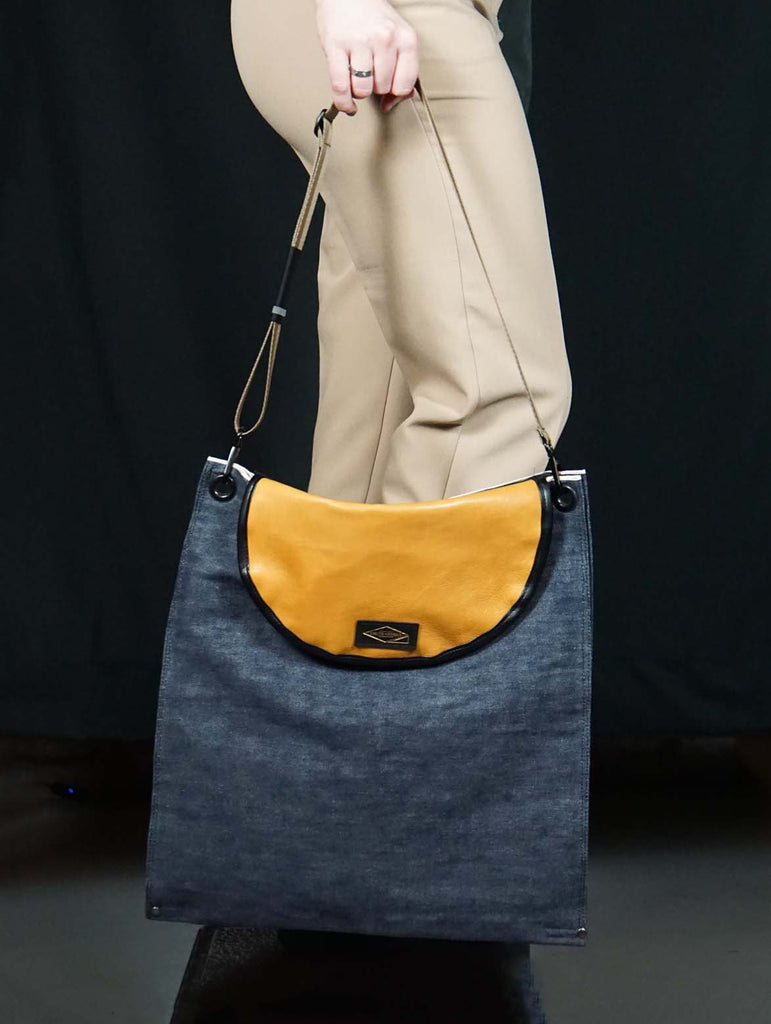 Japanese Denim flap tote - Smith + Parka