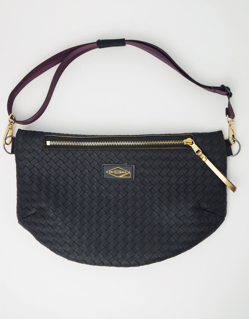 BLACK WEAVE V-FLAT CROSSBODY - Smith + Parka