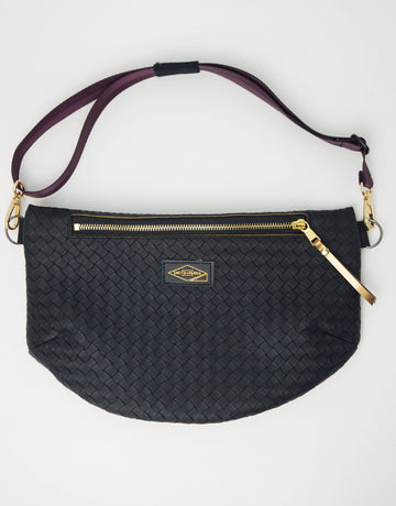 BLACK WEAVE V-FLAT CROSSBODY - Smith + Parka