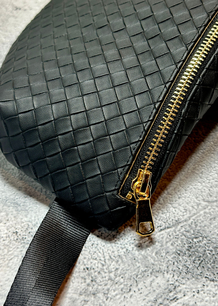 BLACK WEAVE DUO SLING CROSSBODY - Smith + Parka